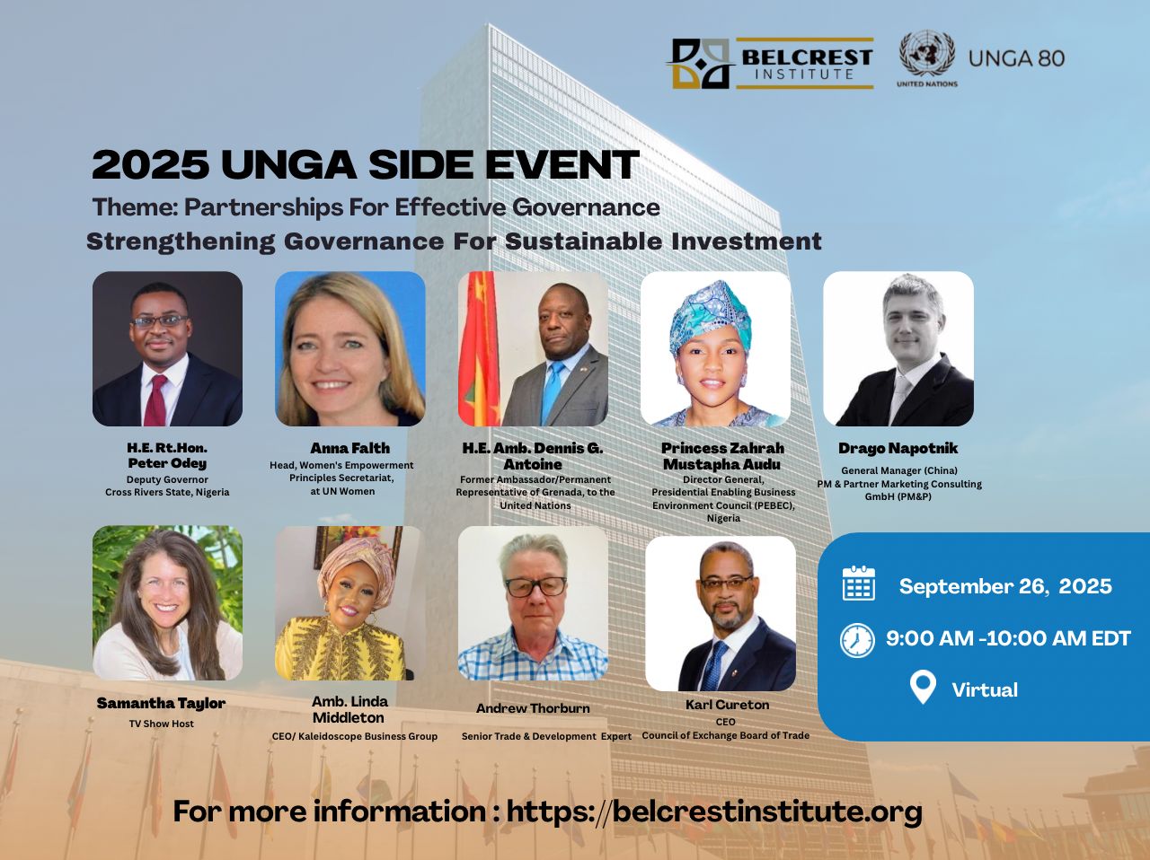 C’River Deputy Governor Peter Odey to Address UNGA80 Side Event